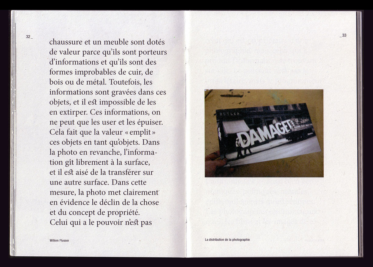 pp.32-33 édition 80 pages, Vilém Flusser, La distribution de la photographie