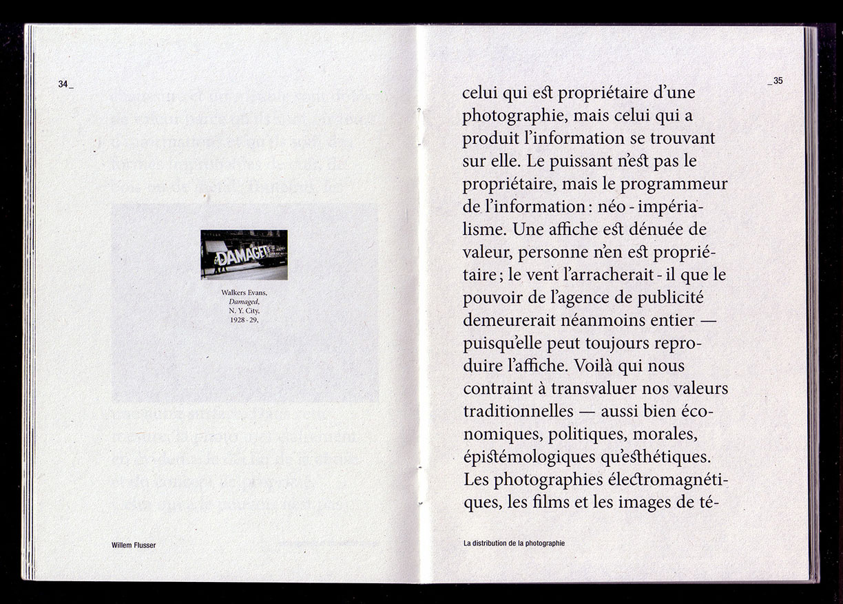 pp.34-35 édition 80 pages, Vilém Flusser, La distribution de la photographie