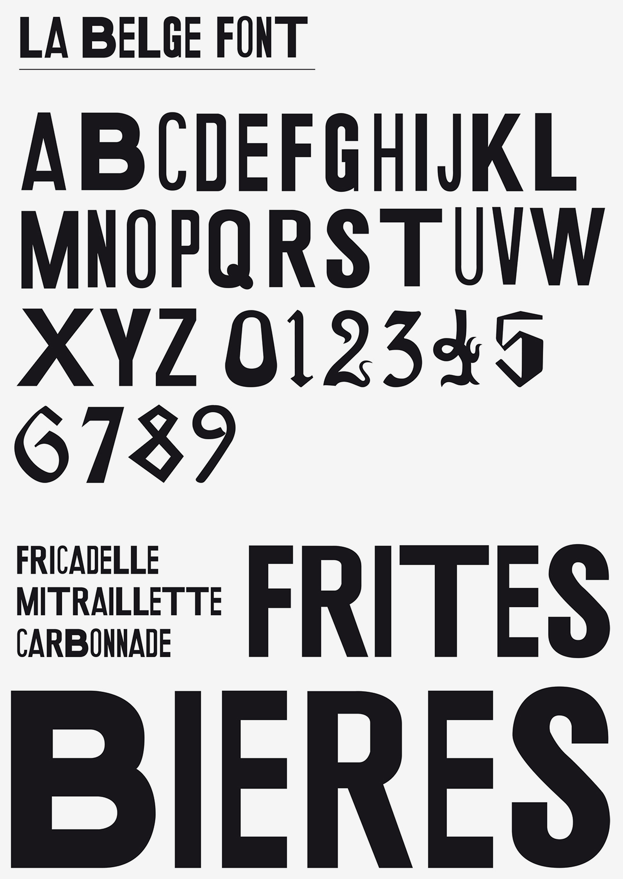 glyphset 2, Caractère Belge Font, la cambre Bruxelles 
