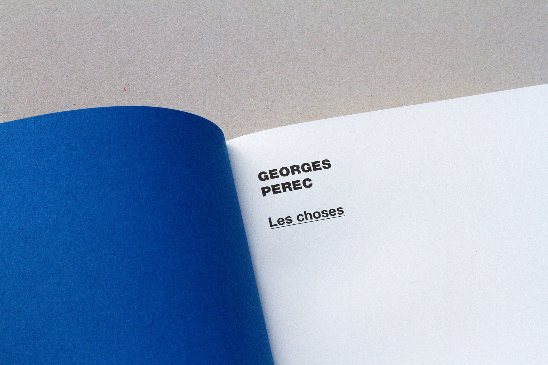 page faux-titre, édition Les choses de Georges Perec