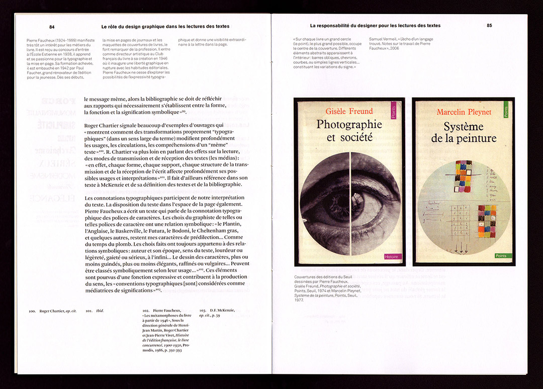 double-page mémoire DNSEP Design & lecture